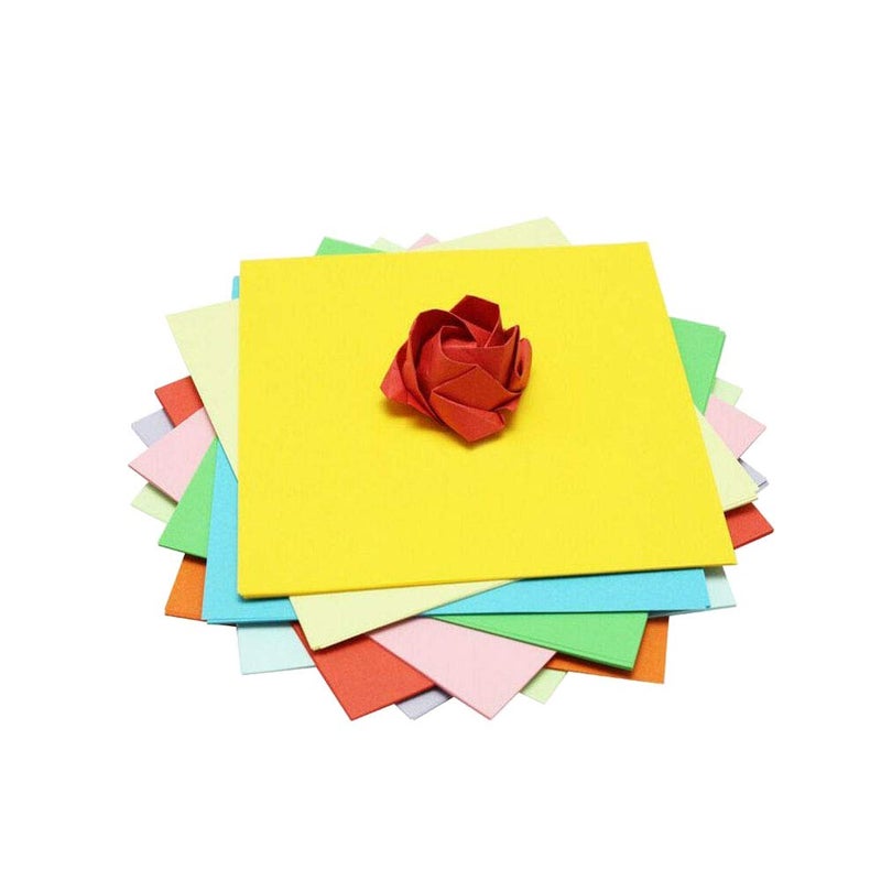 Natuworld 100 Sheets 8 x 8 inch 10 Colors Square Fold Paper Double Sided Folding Origami Paper Crane Paper Handmade Accessory Material for DIY Craft Scrapbooking Cards Gift Decoration - Image 1
